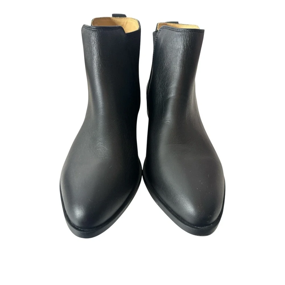 New Nisolo Eva Chelsea‎ Boots Women's Size 8 Black Leather Ankle Slip On Booties